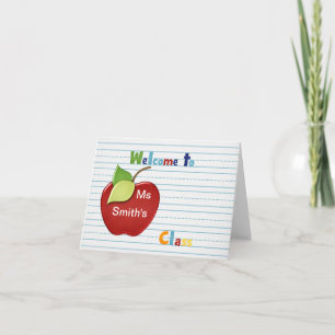 Welcome to student from teacher Card