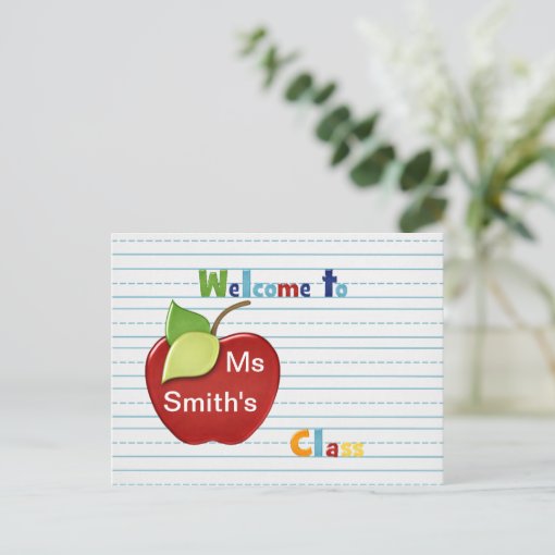 Welcome to student from teacher Postcard | Zazzle