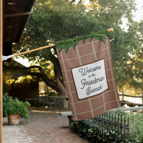 Welcome to Succah Outdoor Flag _ Personalized