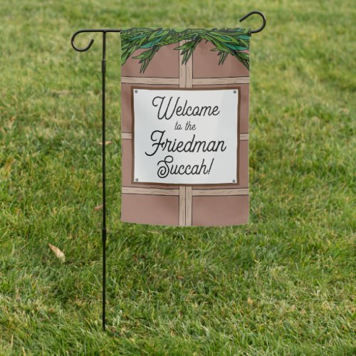 Welcome to Succah Personalized Garden Flag