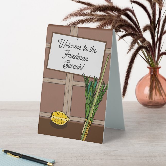 Welcome to Succah Personalized Table Tent Sign (In SItu (Table))