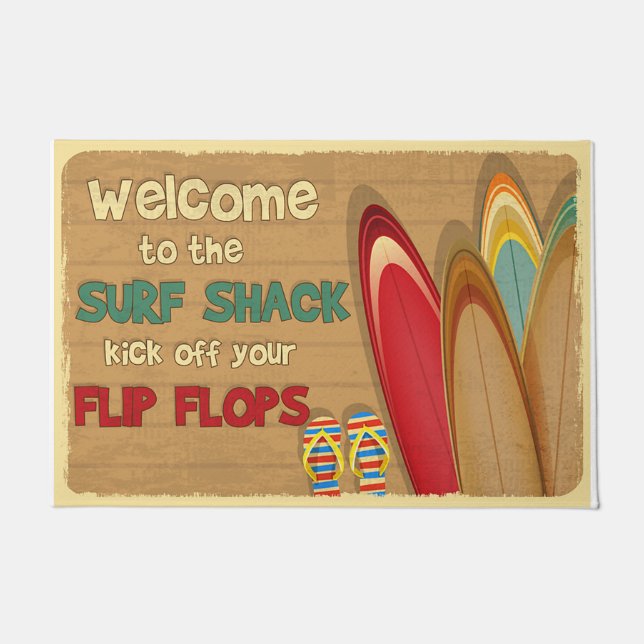 Welcome To Surf Shack Kick Off Your Flip Flops Doormat (Front)