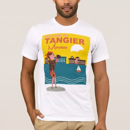 Welcome to Tangier Morocco vintage travel poster T_Shirt