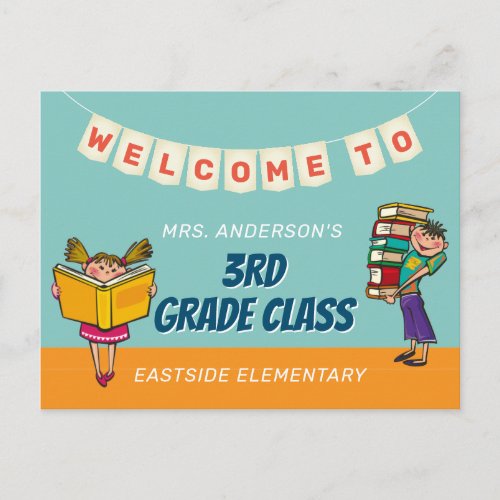 Welcome to Teachers Class Children Illustrations Postcard