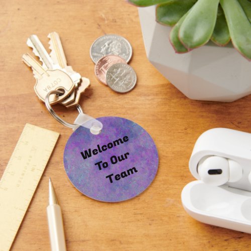 Welcome To Team Abstract Company Coworker Employee Keychain