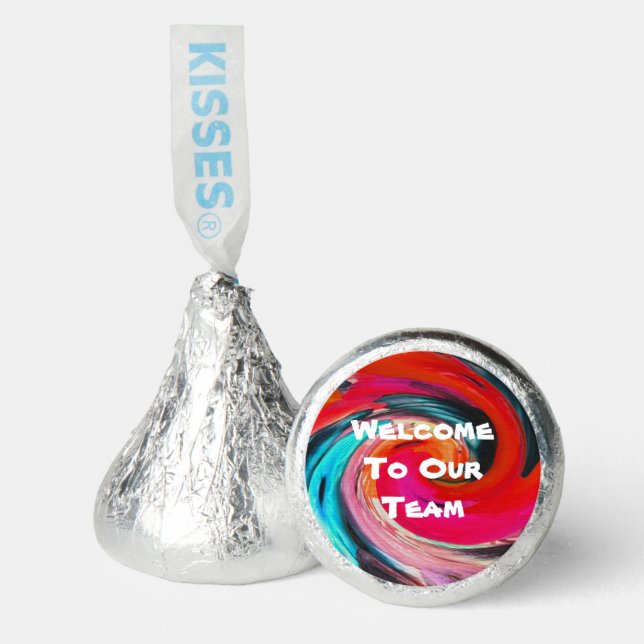 Welcome To Team Vivid Swirled Tie Dye New Employee Hershey®'s Kisses® (Front)