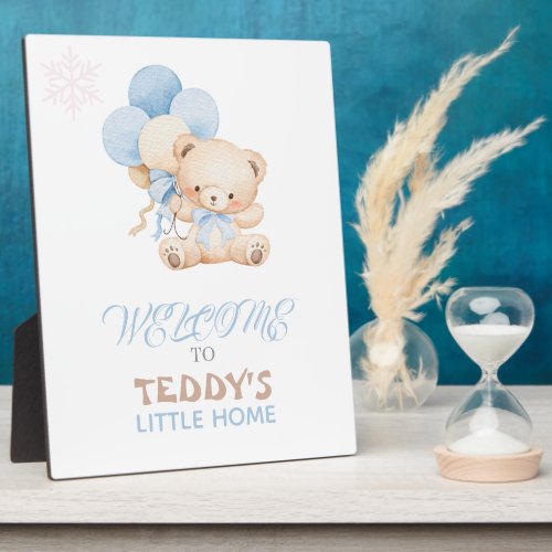 Welcome to Teddy Bear Home Watercolor Design Plaque