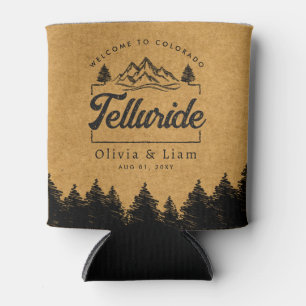 Welcome To Telluride Colorado Wedding Minimalist Can Cooler