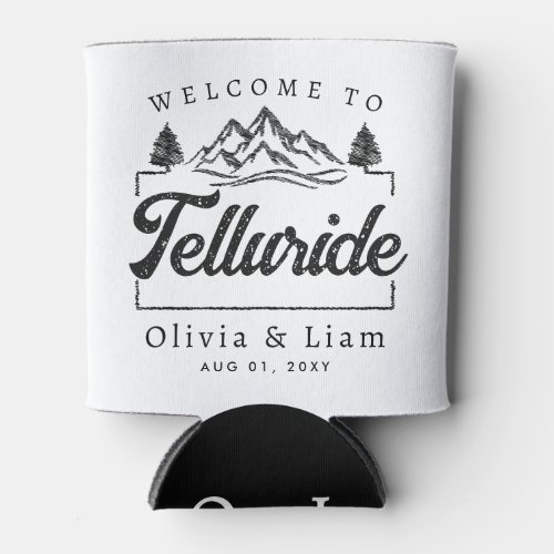 Welcome To Telluride Colorado Wedding Minimalist Can Cooler