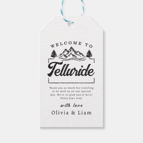 Welcome To Telluride Colorado Wedding Minimalist Gift Tags