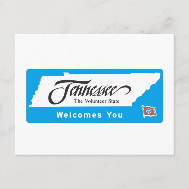 Welcome to Tennessee - USA Road Sign Postcard (Front)