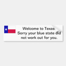 Welcome to Texas bumper sticker