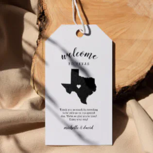 Welcome to Texas | Calligraphy Wedding Gift Tags Welcome to Texas | Calligraphy Wedding Gift Tags