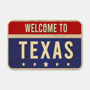 Welcome To Texas Roadway Man Cave Metal Sign