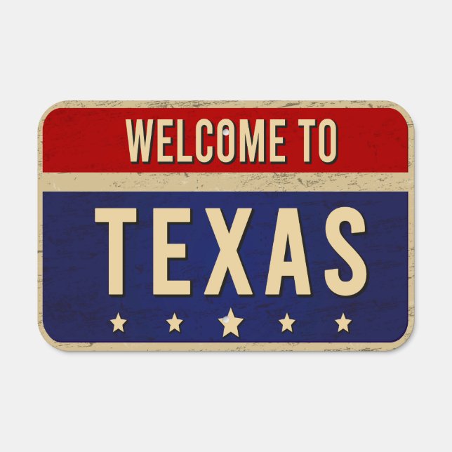 Welcome To Texas Roadway Man Cave Metal Sign (Front)