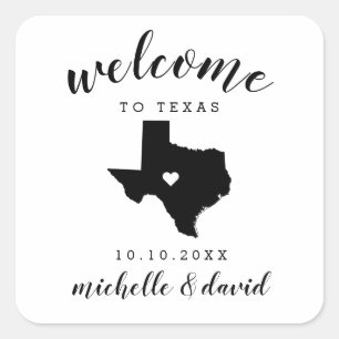 Welcome to Texas Wedding custom favor Square Sticker