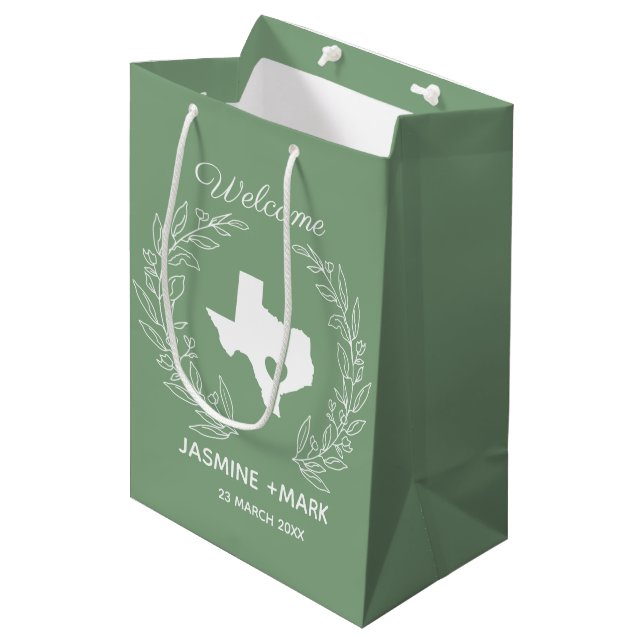 Welcome to Texas wedding party custom Medium Gift Bag (Front Angled)
