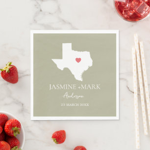 Welcome to Texas Wedding Party Custom Napkins