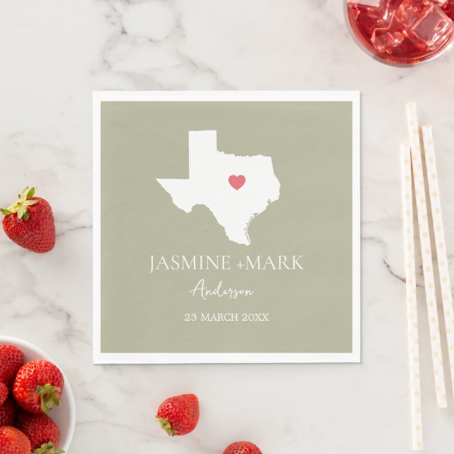 Welcome to Texas Wedding Party Custom  Napkins (Insitu)
