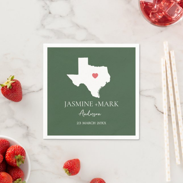 Welcome to Texas Wedding Party Custom  Napkins (Insitu)