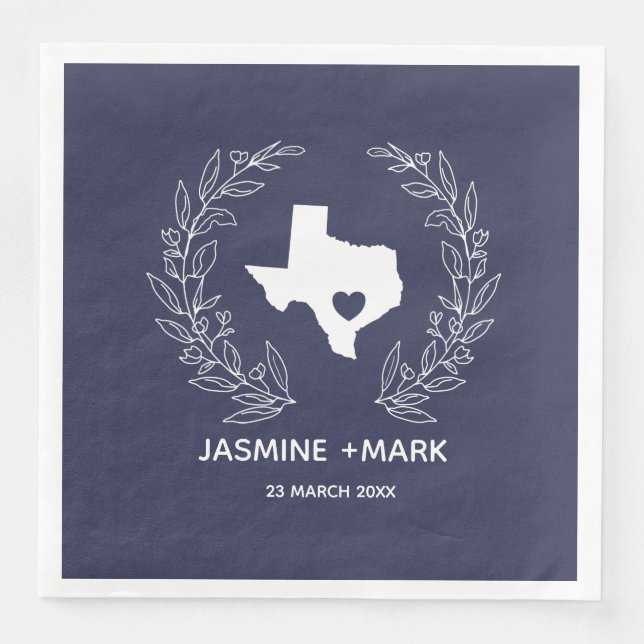 Welcome to Texas Wedding Party Custom  Paper Dinner Napkins (Front)