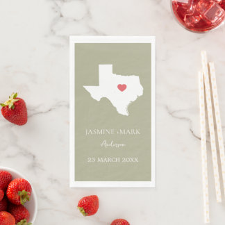 Welcome to Texas Wedding Party Custom Paper Guest Towels