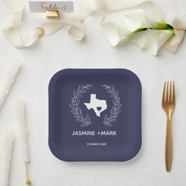 Welcome to Texas Wedding Party Custom  Paper Plates (Wedding)