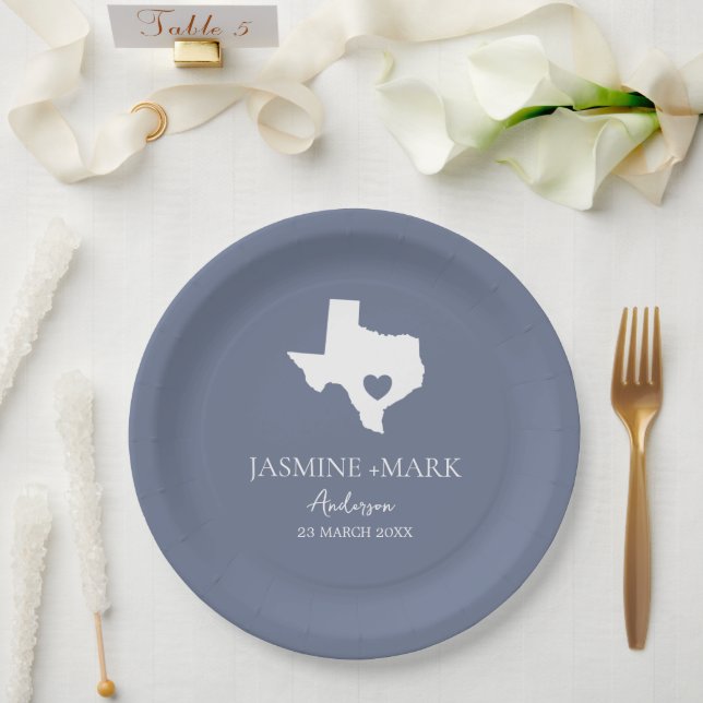 Welcome to Texas Wedding Party Custom  Paper Plates (Wedding)