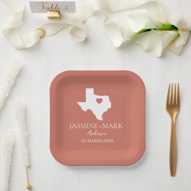 Welcome to Texas Wedding Party Custom  Paper Plates (Wedding)