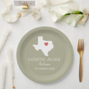 Welcome to Texas Wedding Party Custom Paper Plates
