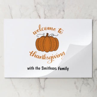 Welcome to Thanksgiving personalized placemat