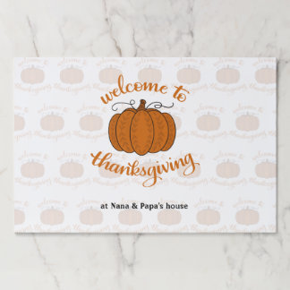 Welcome to Thanksgiving personalized placemats
