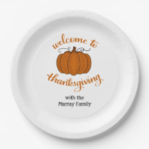 Welcome to Thanksgiving personalized plates