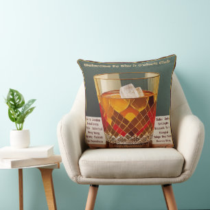 Welcome to the 5 O'clock Club Mid Century Design Throw Pillow
