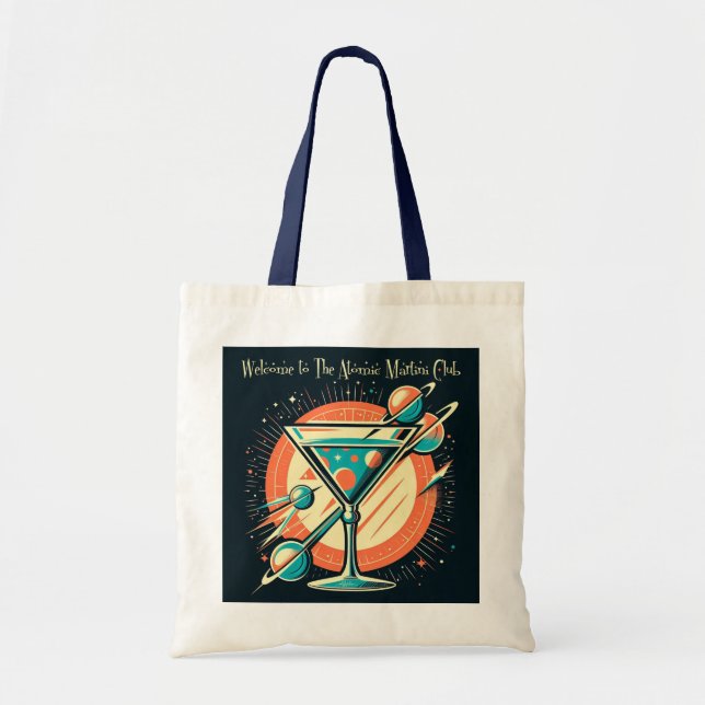 Welcome To The Atomic Martini Club Space Age Tote Bag (Front)