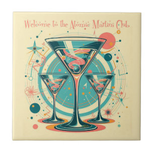 Welcome To The Atomic Martini Club Triple Play Ceramic Tile