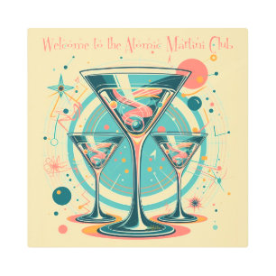Welcome To The Atomic Martini Club Triple Play Metal Print