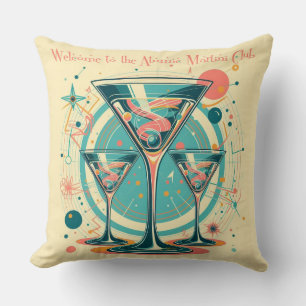 Welcome To The Atomic Martini Club Triple Play Throw Pillow