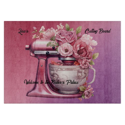 Welcome to the Bakers Palace Stand Mixer Roses Cutting Board