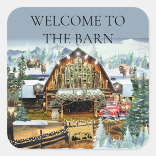 Welcome to the Barn Sticker Winter/Christmas