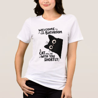 Welcome to the Bathroom A Cat Will Be With You Tri-Blend Shirt