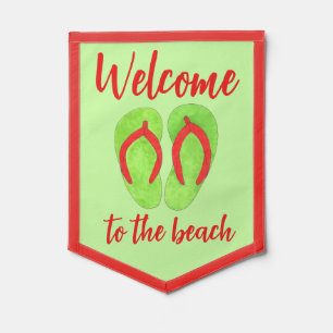 Welcome to the Beach House Flip Flops Sandals Pennant