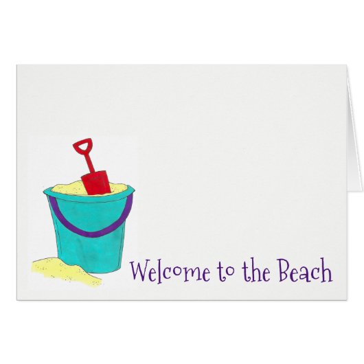Welcome to the Beach Sand Bucket Pail Shovel Toys (Front Horizontal)