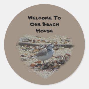 Welcome To The Beach Snowy Plover Photo Coast Bird Classic Round Sticker