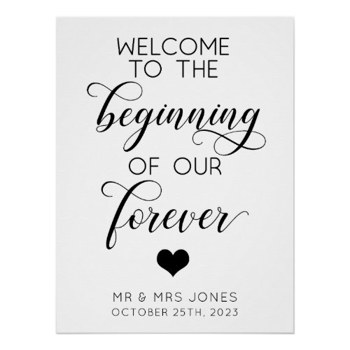 Welcome To The Beginning Of Our Forever Wedding Poster