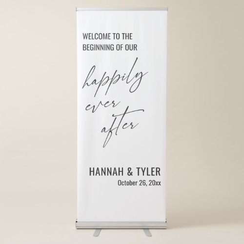 Welcome to The Beginning of Our Happily Ever After Retractable Banner