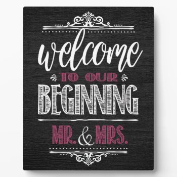 Welcome To The Beginning Tabletop Wedding Sign Plaque by freelulu at Zazzle