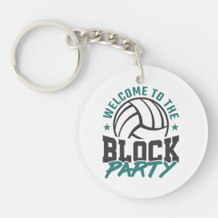 Welcome to the Block Party Volleyball Middle Block Keychain