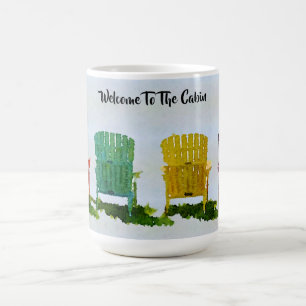 Welcome to the Cabin-Colored Adirondack Chairs Coffee Mug