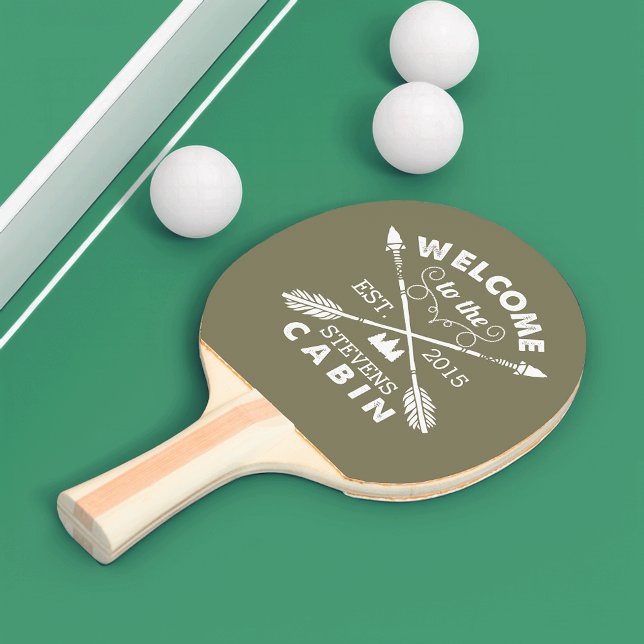 Welcome to the Cabin | Rustic Arrows Personalized Ping-Pong Paddle (Creator Uploaded)